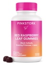 Rosa Stork Røde Bringebær Leaf Gummies - Tredje Trimester Labor Prep + Postpartum Mood Essentials med Aften Primrose Olje + Svart Cohosh - 60 Vegansk Gummy Supplements, Ikke-GMO