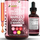 Ren Nutraceuticals VBiotic Vaginal Probiotic for kvinner flytende  Drop Cranberry Uva Ursi Hestehale D-Mannose Prebiotika Marigold & Black Cohosh Vaginal Helse Supplement | pH Balance