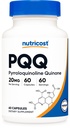 Nutricost PQQ (Pyrroloquinoline Quinone) 20 mg, 60 kapsler - Vegetariske kapsler, ikke-GMO, Glutenfri
