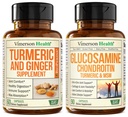Turmerisk Supplement og Ginger Root Joint Support Supplement & Glukosamine Chondroitin MSM og Turmeric Supplement
