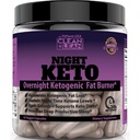 Ren + Lean Night Keto: Først noensinne Overnatting Ketogen fettforbrenner og søvnhjelp | BHB Ketoner + MCT oljeekstrakt + vitaminer & mineraler | 24 HR diett søvn stor tap vekt | Alle naturlige og GF | 60 Caps