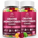 Kreatin Monohydrat Gummies - 5g for menn og kvinner, 160 Count og Kreatin Chewable kosttilskudd for muskel gevinst, muskel styrke, energiforsterker, og muskelbygger, sukkerfri, Vegan