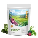 Hudetex Greens pulver Superfood for immun støtte med 12 oz, Grønn pulver smoothie blanding med Klorella, Barley Grass, Kale & Beetroot Smoothie Booster, Klorofyll tilby grønn.