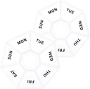 Sibba 7-dagers pilleorganisator, 2 stk medisinpilleboks, daglig pilleholder, bærbar reisepilleholder for lomme eller purse, medisinplanlegger for vitaminer Fish Oil, kosttilskudd(Clear)