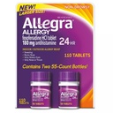 Allegra 24-timers innendørs og utendørs allergi relief 180 mg 55 tabletter, pakke med 2 (110 ct.)
