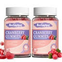 Cranberry Gummies 1000mg, Cranberry Kosttilskudd for kvinner, med D-Mannose 250mg, Kvinner Probiotiske Gummier, Urinal Tract Helse, Cranberry Flavor, Ingen GMOs, 60 greve (Pack of 2)
