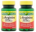Spring Valley: 100 Kapsler 500 Mg Ea. L-arginin (pakke med 2)