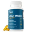 Dr. Tobias Vegan Omega 3 Supplement, 1400mg Algae Olje, 420mg DHA, og 210mg EPA per servering, ikke-GMO, Glutenfri, Carrageenan-fri, 60 kapsler, 30 Services