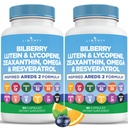 Øye Helse Vitaminer med Bilbær, Lutein & Zeaxanthin, Lycopen, Resveratrol, Grapefrøekstrakt, Flaksfrø Astaxanthin-AREDS 2-120 Kapsler