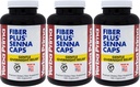 Yerba Prima Fiber Plus Senna Kapsler, 180 greve (pakke på 3) - 118 serveringer av Gentle Overnattings Relief, USA laget, ikke-GMO, for kortsiktig bruk for å gjenopprette regelmessighet