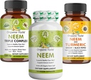 Premium Neem og gurkemeie Supplement Bundle – 2-i-1 Capsule Formula for hudhelse, immun- og rensestøtte