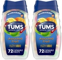 TUMS Antacid Chewable tabletter for Heartburn Relief, Ultra styrke, Assortert frukt, 72 tabletter (pakke med 2)