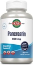 KAL Pancreatin 350mg, Digestive Enzymer for kvinner og menn, Pankreatiske Enzymer for Digestive Helsestøtte, Glutenfri, Ikke-GMO, Rapid Disintegrasjon, 60-dagers garanti, 250 serveringer, 250 tabletter