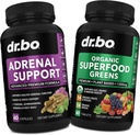 Adrenal støtte og økologisk supermat Grønn og frukt kosttilskudd - daglig energi Super mat frukt og grønnsaker Supplement tabletter Plus grønnsaker