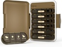Ukelig Pille Organizer 4 ganger om dagen, 7 dagers pille boks 4X, bærbar for reisepille tilfelle for piller/vitamin/fish olje/medikasjon/Supplements (4x7 Brown)