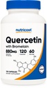 Nutricost Quercetin med Bromelain, 880mg Quercetin + 165mg Bromelain Per Serving, 120 kapsler, 60 serveringer (2 Caps Per Serving) - Vegetarisk, ikke-GMO og Glutenfri