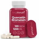 LongLifeNutri Quercetin 1000mg med Bromelain 200mg - 120 Vegetariske kapsler, organisk dihydratkompleks for felles mobilitet og respirasjonsbalanse, 2-måneders forsyning, GMP-sertifisert, laget i USA