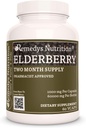 Remedys ernæring Elderberry | 1000 mg, 60 Vegan Capsules Herbal kosttilskudd | to måneders forsyning