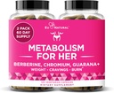 Metabolisme for henne - Appetitt og metabolisme Støtte for kvinner - Curb Cravings, Redusere kaloriinntak og fremme følelser av fullhet - Berberine, Chromium Picolinate & Guarana - 120 Veg Kapsler