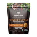 PlantFusion Turmeric og Ginger Drink Mix - Fermentert hele maten ernæring, Herbal Supplement pulver med curcuminoids - USDA sertifisert organisk, ikke-GMO, Vegansk, Glutenfri, 4,76 oz 30
