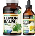 BIO KRAUTER Lemon Balm 250 Kapsler & St. John's Wort Tinkture 4 Fl. Oz.