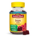Naturlaget jern 18 mg per servering med vitamin C, kosttilskudd for rødt blod celle støtte, 60 gummier, 30 dagers forsyning