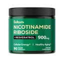 Satoomi NAD Supplement med Liposomal Nicotinamid Riboside 900 mg NR, Resveratrol, Quercetin - 90 greve