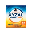 Xyzal 24 timers allergi relief medisin, opprinnelig reseptstyrke Antihistaminer, levocetirizin dihydroklorid tabletter, 5 mg, 35 greve