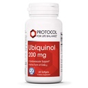PROTOCOL FOR LIFE BALANCE Ubiquinol 200mg - Biotilgjengelig CoQ10 Softgels - Hjarte Helsestøtte - Oxidativ Stress Quencher - Soya Gratis og Dairy Gratis - 60 Softgels