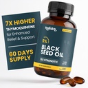 Holistiq Black Seed Oil Organic Cold Pressed Capsules | 5% Tymoquinon | Ikke-GMO & Vegansk | Nigela Sativa Svart Cumin Seed Oil, Omega 3 6 9 voksen immunitetsstøtte - 120 Softgels, 2 måneders forsyning