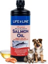 Livslinje Salmon Olje for Kjæledyr | Omega-3 DHA EPA Supplement for hunder og katter | Støtter huden, Coat, Hjerne og hjerte helse | Cold-Filtered – 32 oz