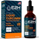 E2H flytende gurkemeie curcumin for bedre absortering - naturlig felles støtte - gurkemeie rotekstrakt med svart pepperfrø - øke din helse - vegan - ikke-GMO - 2 Fl Oz