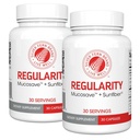 Sølv Fern Brand Regularity Digestive Supplement - 2 flasker = 60 kapsler = 60 dagers forsyning - Mucosave FG (Prickly Pear Polysaccharides & Olive Leaf Polyphenoler) & SunFiber