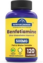 Vitamin B1 Benfotiamine, 500 mg per servering, 120 kapsler, Fat & vann løselig vitamin B1, glutenfri, ikke-GMO, vegetarisk