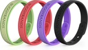Mosquito Repellent Armbånd, 4 Pack Silikone Mosquito Repellent Bands med DEET Gratis, Naturlig & Vanntett Bug Wristbands for barn og voksne, Utendørs reise beskyttelse (svart & rød&Purple&Green)