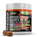 Hundeallergi Relief Chews | kløende hud relief for hunder | Colossrum Astralagus Omega 3 Bee Pollen Bromelain Echinacea Nettle Leaf Quercetin Licorice Root Spirulina ACV Immun - Pakke med 1