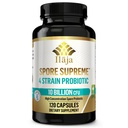 Spore Supreme Spore Basert Probiotic 120 Kapsel x 10 milliarder / 4 Strain Formula - 4 måneders forsyning - Ingen kjøleskap nødvendig, syrebestandig strimler, Dairy Free