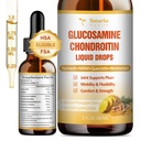 Glukosamin Chondroitin MSM flytende dråper FSA-HSA - Felles støtte supplement for mobilitet, fleksibilitet og bein Chondroitin Sulfate Supplement Turmeric, Quercetin, Bromelain, MSM Olje 2 FL.OZ