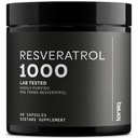 Ultra høy styrke tredjeparts testet trans resveratrol 1000mg - 98% ren, høy rengjort og biotilgjengelig - Resveratrol Polygonum Root Extract - 60 kapsler