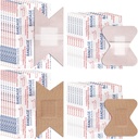 Sinmoe 100 stykker fleksibel stoff kleslig bandasje knuckle og fingertip bandage variasjon pakke for sårpleie bulk pakke for førstehjelpssett i 2 størrelser, 3 x 1,5 tommer, 1,8 x 2 tommer (Brown)