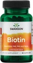 Swanson Biotin B7 Vitamin 5000 mg 30 kapsler