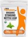 BulkSupplements.com Økologisk Stinging Nettle Ekstrakt Powder - Nettle Leaf Extract, Herbal Supplement - Vegansk & Glutenfri, 750 mg per servering, 250g (8,8 oz) (Pack of 1)