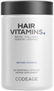 Kode håret vitaminer 10000 mikrog Biotin, Keratin, Kollagen, Vitamin A, B12, C, D3, E, sink, Turmeric, Probiotika, Enzymer, Inositol - Hårete Care Support - Sunn Hair Supplement piller - 120 kapsler