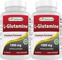 Beste Naturals L-Glutamin 1000 mg 180 tabletter (180 greve (pakke på 2))