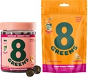 8Grønner Daglige Grønne Gummier og Lollipops, Energi & Immun Support, Glutenfri, Vegansk, Ikke-GMO, Ingen kunstige farger & Flavors