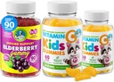 DR. MORITZ Vitamin C Gummies og eldrebær Gummies for barn og voksne - Immunstøtte Lavsugar Chewable Gummy vitaminer for Toddlers - Vegetarisk Gelatin-fri barnediett Supplement