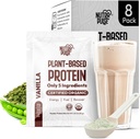 Organisk Vegan Protein Powder prøve pakke - Plantebasert protein, Glutenfri, Ikke GMO, 20g Protein Per Serving, Flott for Smoothies & Shakes (Vanilla, Pakke med 8)