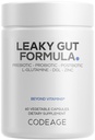 Codeage Leaky Gut Supplement, L-Glutamin, N-Acetylglukosamine, Probiotisk, Butyric Acid, Polyfenoler, Quercetin, DGL, Marshmallow Root, Berberin, BioPerin, Cinnamon, Vegan, Ikke-GMO, 60 Kapsler