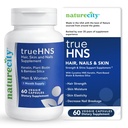 NatureCity True-HNS Hår Nagler og Hud Cynatin Keratin og Plant Basert Biotin vitamin Supplement | Fullere og sterkere hår og negler | Ikke GMO | 60 Veggie Kapsler
