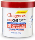 Chiggerex 2X Power First Aid Medisinert Ointment for Chiggers, Mosquito Bites, Billetter og Bug Bite Relief med Aloe Vera & Kamille, 6 oz